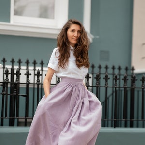 Lilac pleated skirt deals