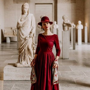 burgundy dresses plus size Cicinia Tea Length Burgundy Mother Of The Bride Dress Plus Size Long Satin  Lace A-line main image 0