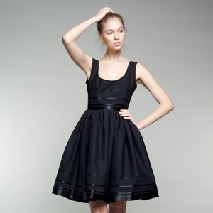 Audrey Hepburn Dress, Black Wool Dress, Pinup Dress, Evening Dress, Circle Dress, 1950&#39;s Dress, Flare Dress, Cocktail Dress, New Year Party