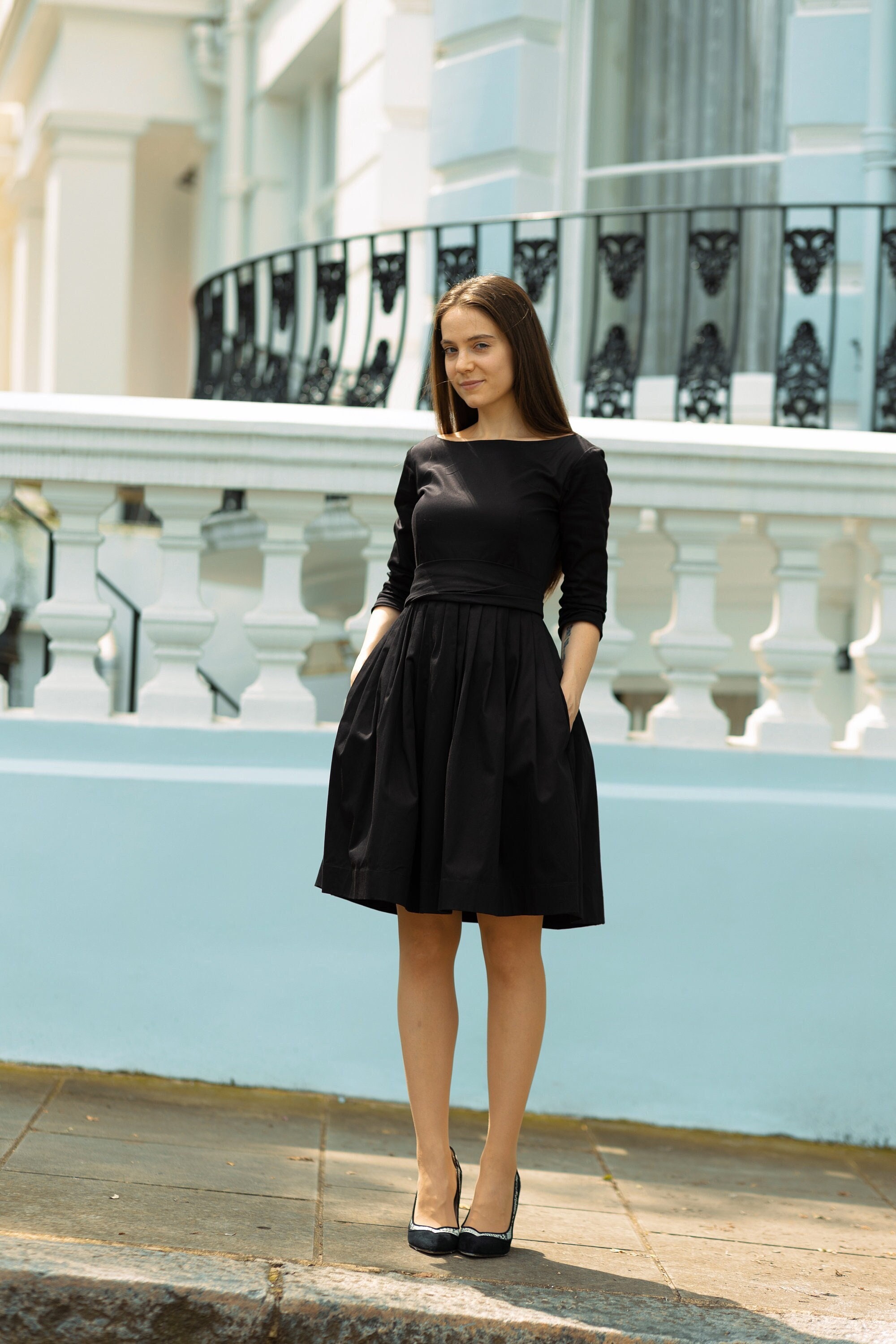 elegant black dress for funeral