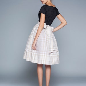 Women Dress, 1950's Dress, Flare Dress, Midi Dress, Pleated Dress, Cotton Dress, Custom Dress, Office Dress, Vintage Style Dress, Pocket image 3
