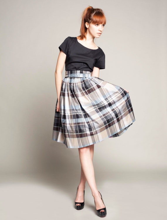 Dress for Women, Midi Dress, 1950's Dress, Flare Dress, Tartan Dress, Plaid  Dress, Pleated Dress, Vintage Style Dress, Plus Size Clothing - Etsy