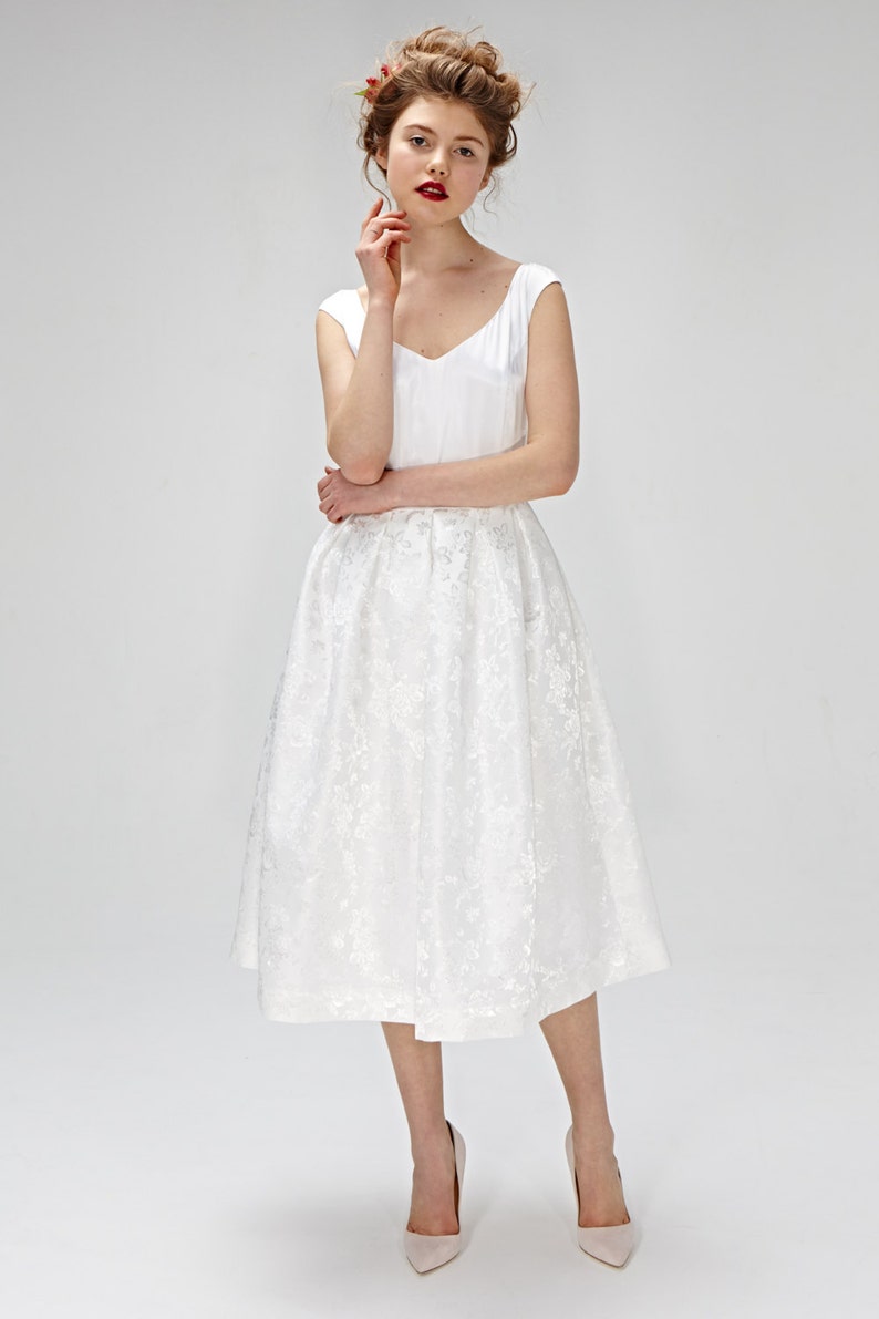 Abito da sposa semplice abito di seta bianca abito da sposa Etsy Italia