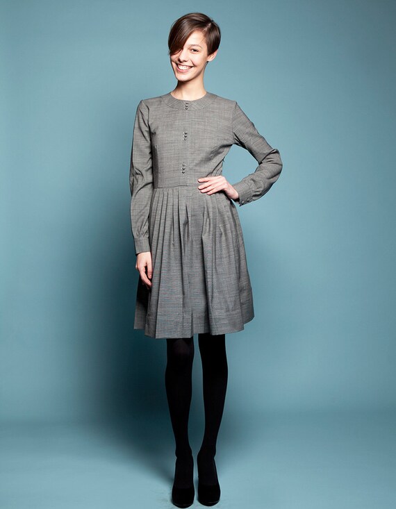 Wool Dress, Long Sleeve Dress, Winter Dress, 1950's Dress, Flare Dress, Vintage Style Dress, 1950's Clothing, Winter Clothing,Cocktail Dress