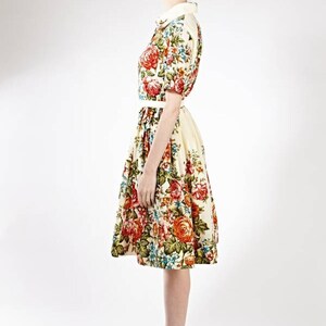 Boho Wedding Dress, Floral Wedding Dress, 1950's Dress, Wool Dress, Vintage Style Dress, Unique Wedding Dress, Floral Cocktail Dress, Retro image 6