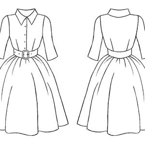 Plaid Dress, Wool Dress, Winter Tartan Dress, Custom Dress, 1950's Dress, Pleated Dress, Shirt Dress, Collar Dress, Modest Dress, Plus Size image 4