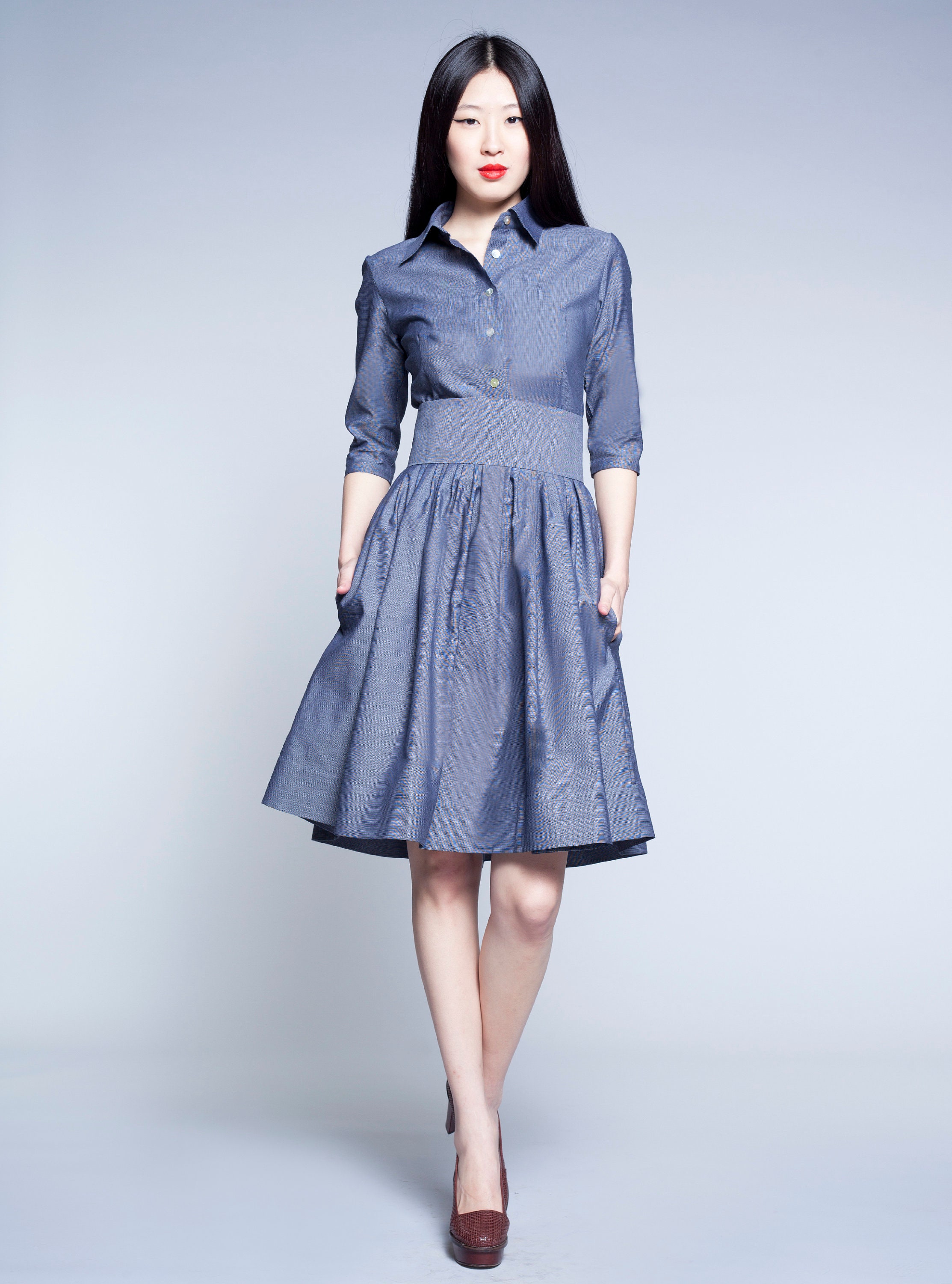 シャツドレス、レディースドレス、カラードレス、1950年代の服
