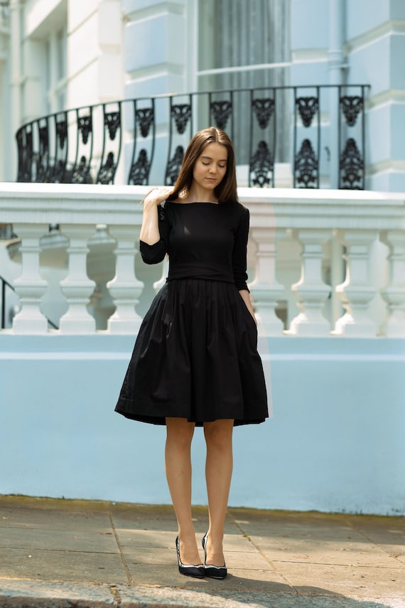 modest black dress