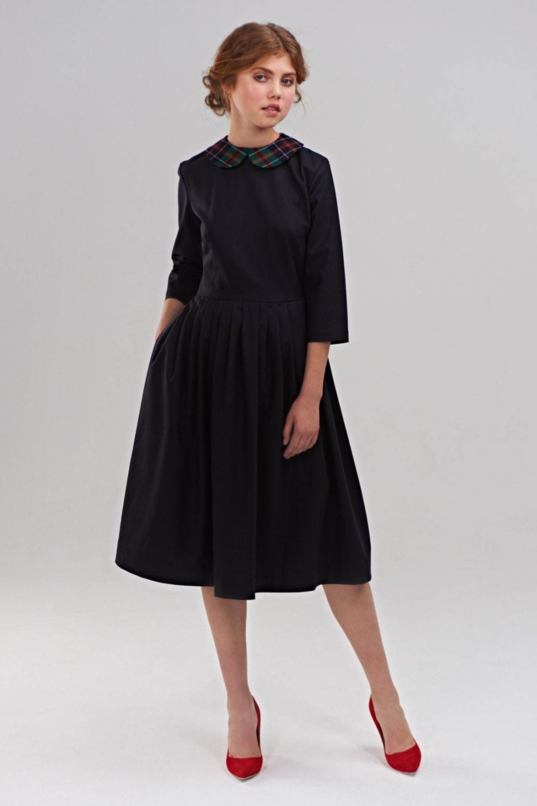 Fashion Kit Rayon Cotton Long Jacket Belt Legging Girl's Dress (Black)