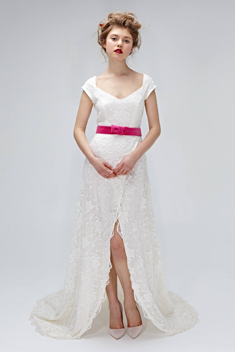silk fishtail wedding dress