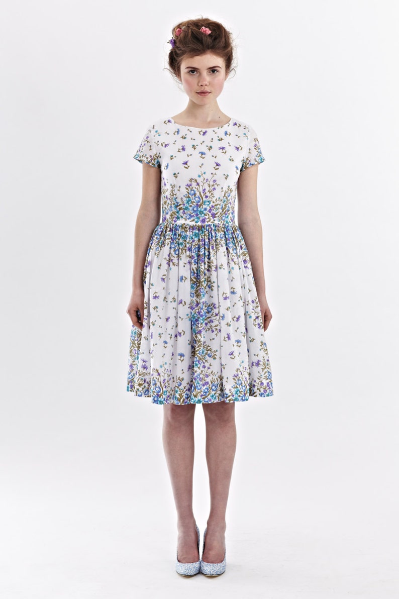Women Floral Dress Wedding Guest Dress Tea Party Dress Etsy