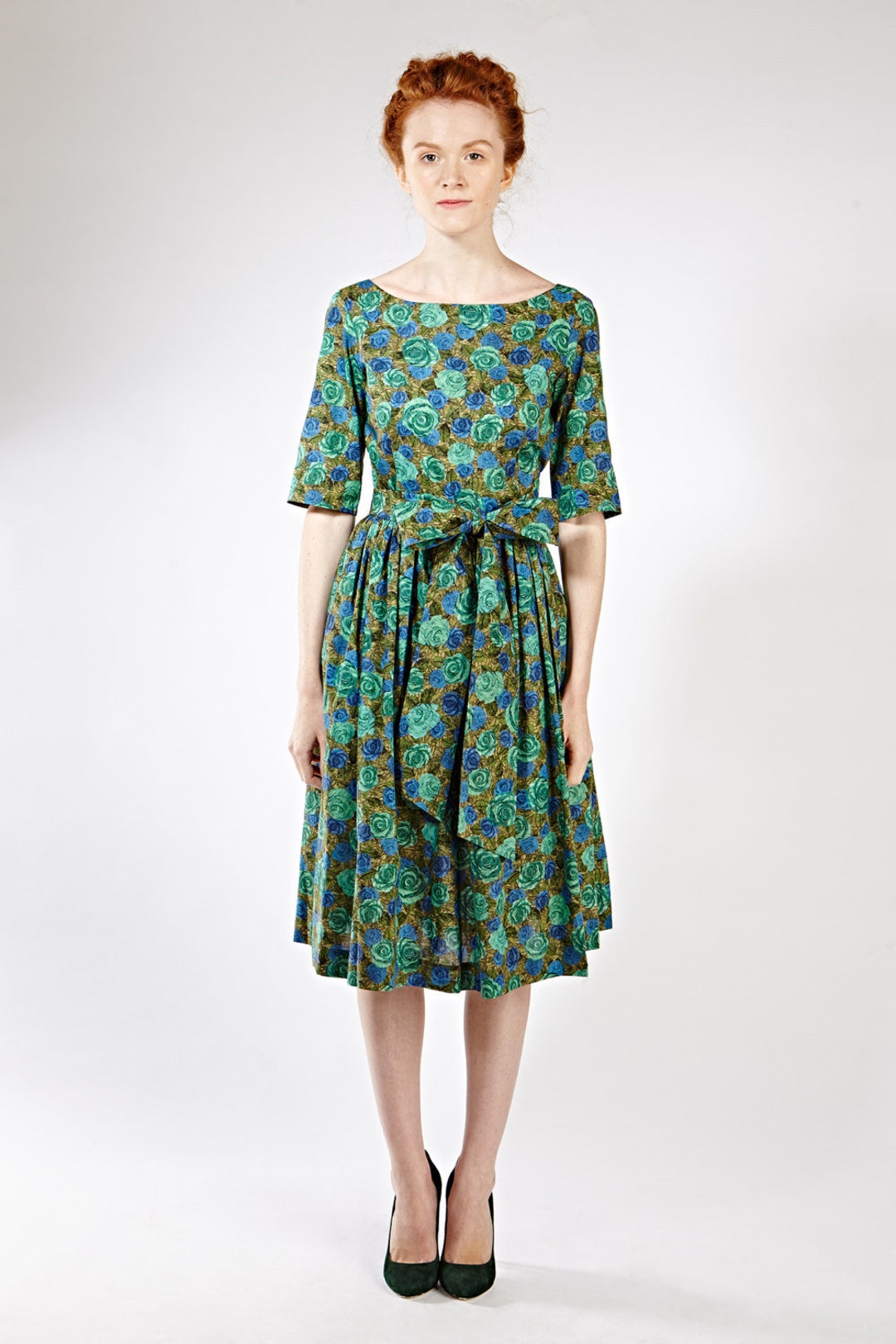 Women Dress, 1950's Dress, Floral Dress, Liberty Print Dress
