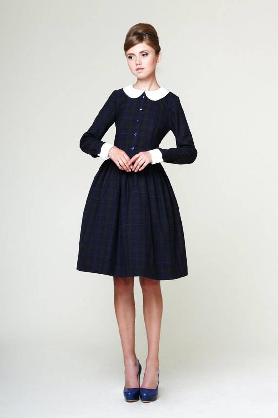 Peter Pan Collar Dress 1950's Dress 