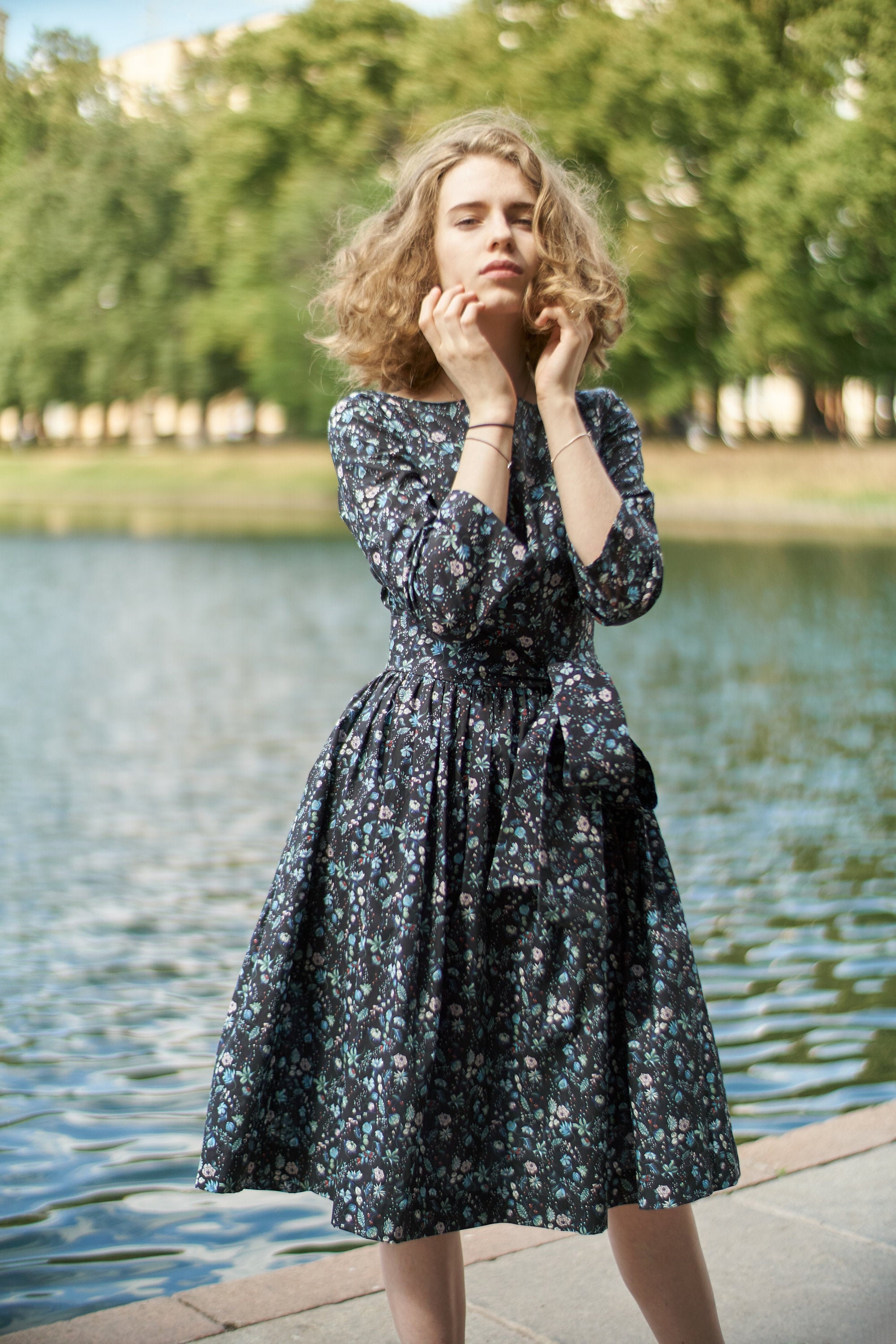 1950's Dress Liberty Print Dress Flare Dress Bridesmaid - Etsy Singapore