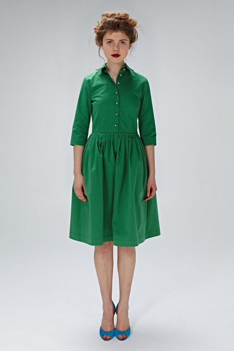 Women Green Dress Cotton Dress Plus Size Dress Vintage Etsy Australia