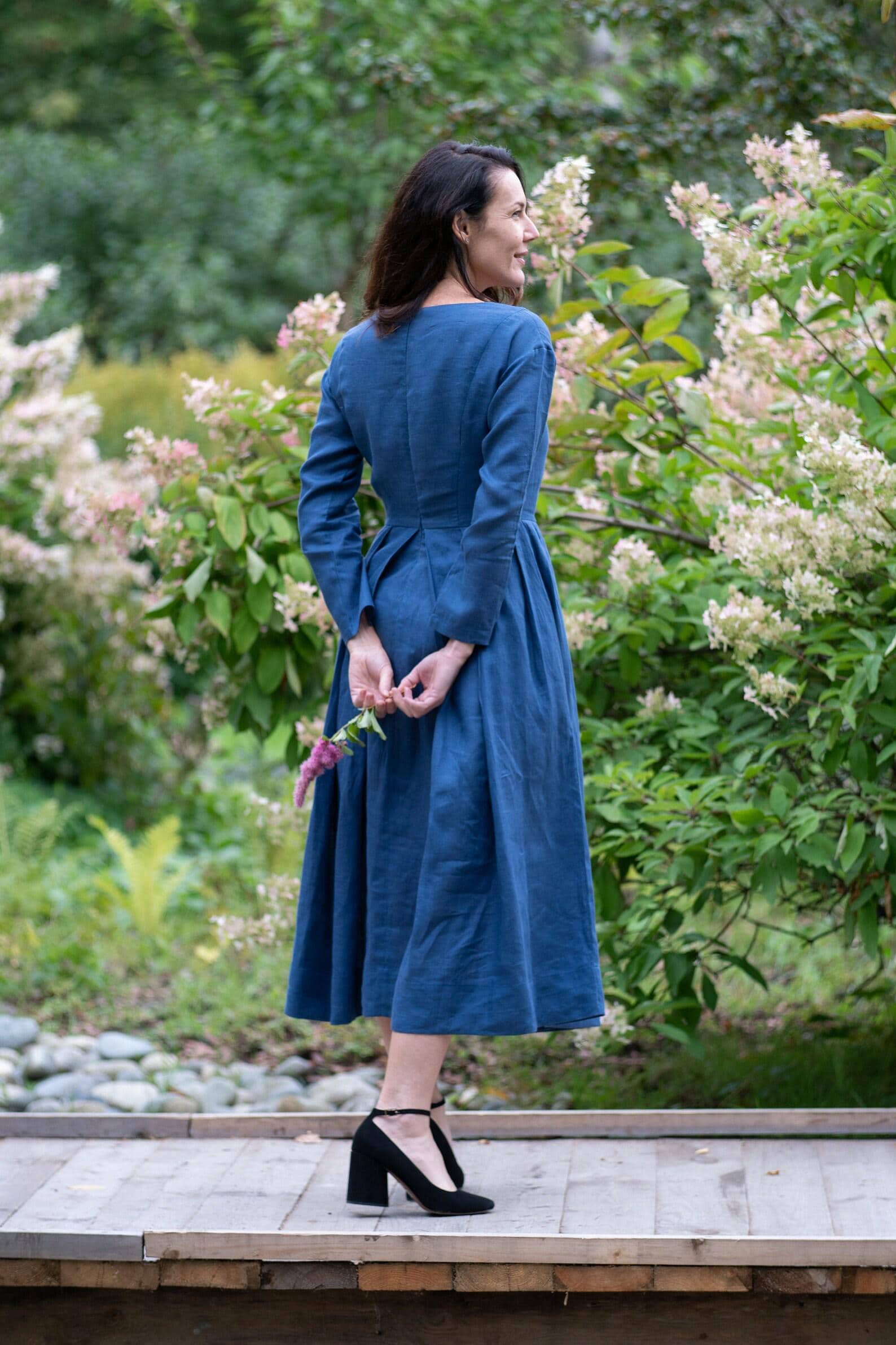 black shirt dress midi Black Satin Belted 3/4 Sleeve Gold Buttons Shirt Midi Dress