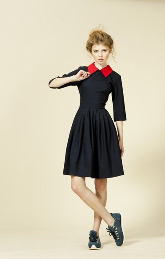 vintage inspired black dress Satin Coquette Dress in Black main image 0
