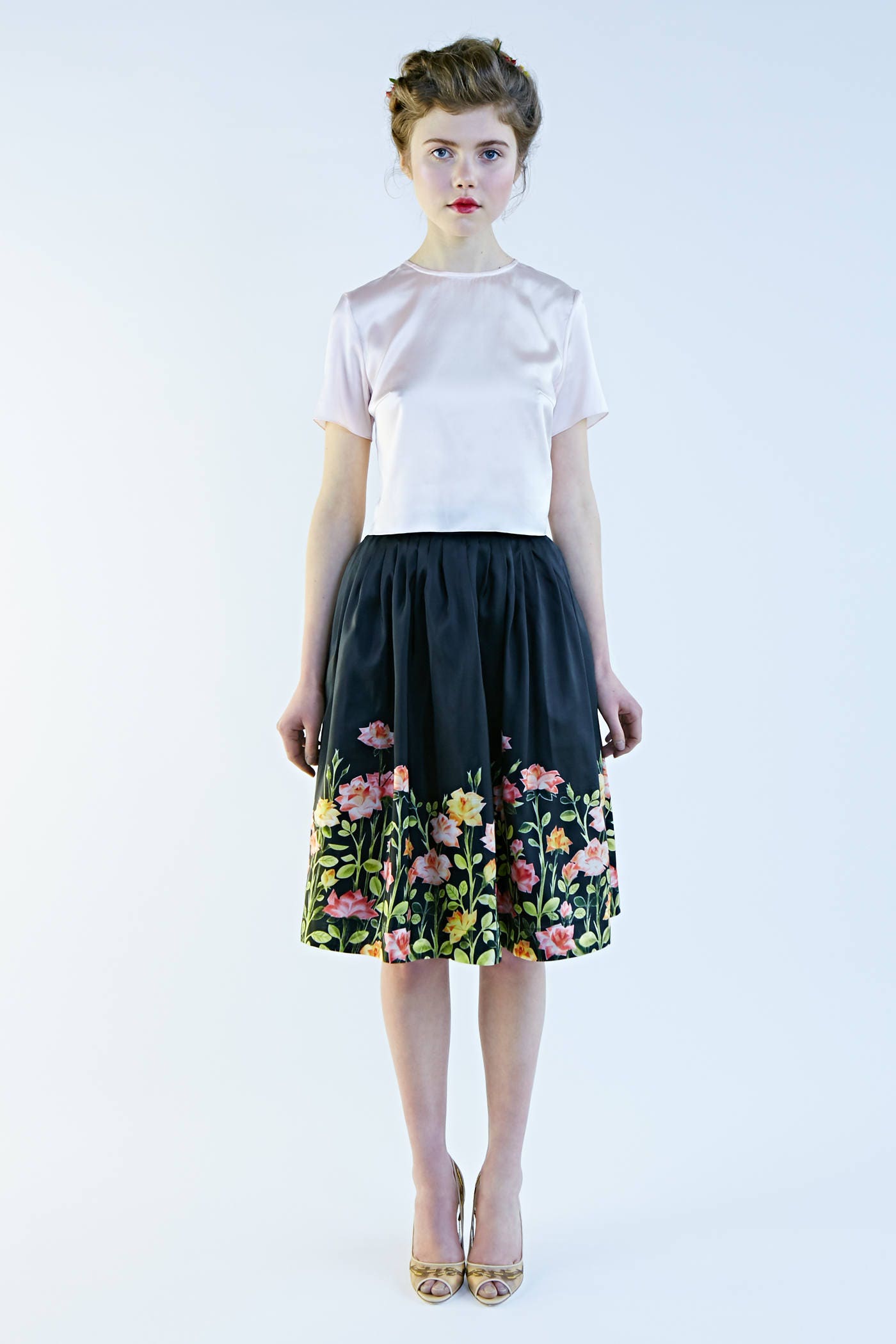 1950s skirt 50s Floral Skirt 50s Black Skirt Ball Skirt 1950s | Etsy