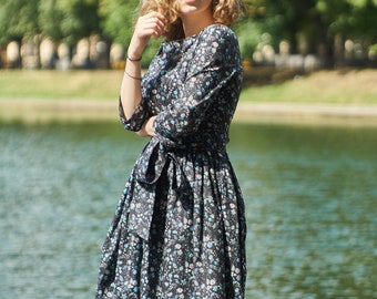 Floral Bridesmaid Dress in Tana Lawn Cotton - Wedding Guest Floral Bridesmaid Dress in Tana Lawn Cotton - Wedding Guest