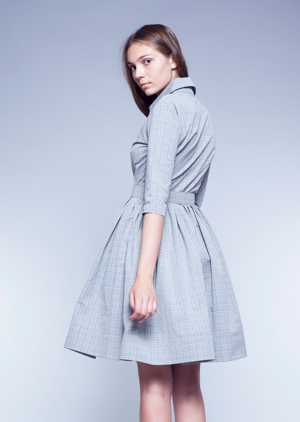 Vintage Style Shirt Dress 1950's Dress Office Dress Etsy