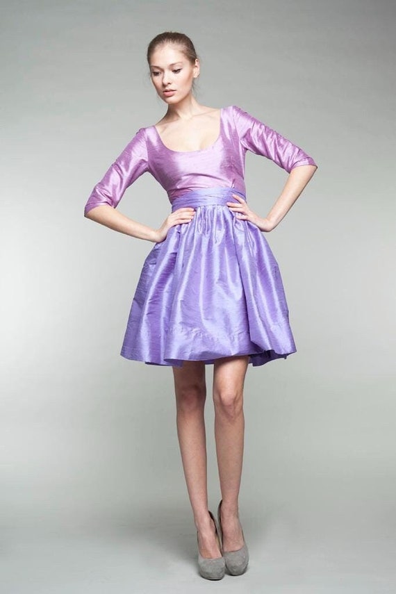 Abito da damigella d'onore viola pin up, abito da invitata al