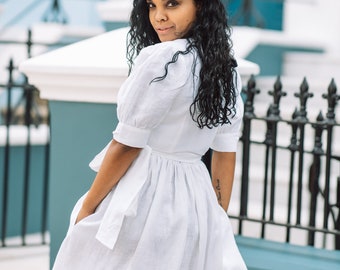 Robe de mariée modeste en lin grande taille Robes midi rétro