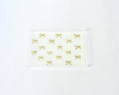 Limited Edition Petite Lucite Tray - White/Gold Bows