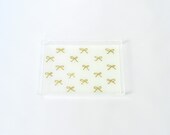 Limited Edition Petite Lucite Tray - White/Gold Bows