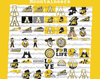 Mountaineers SVG Bundle, Appalachian State Football, SVG Bundle, Cricut, Printable, University, College, Basketball, Svg Png Pdf, Download