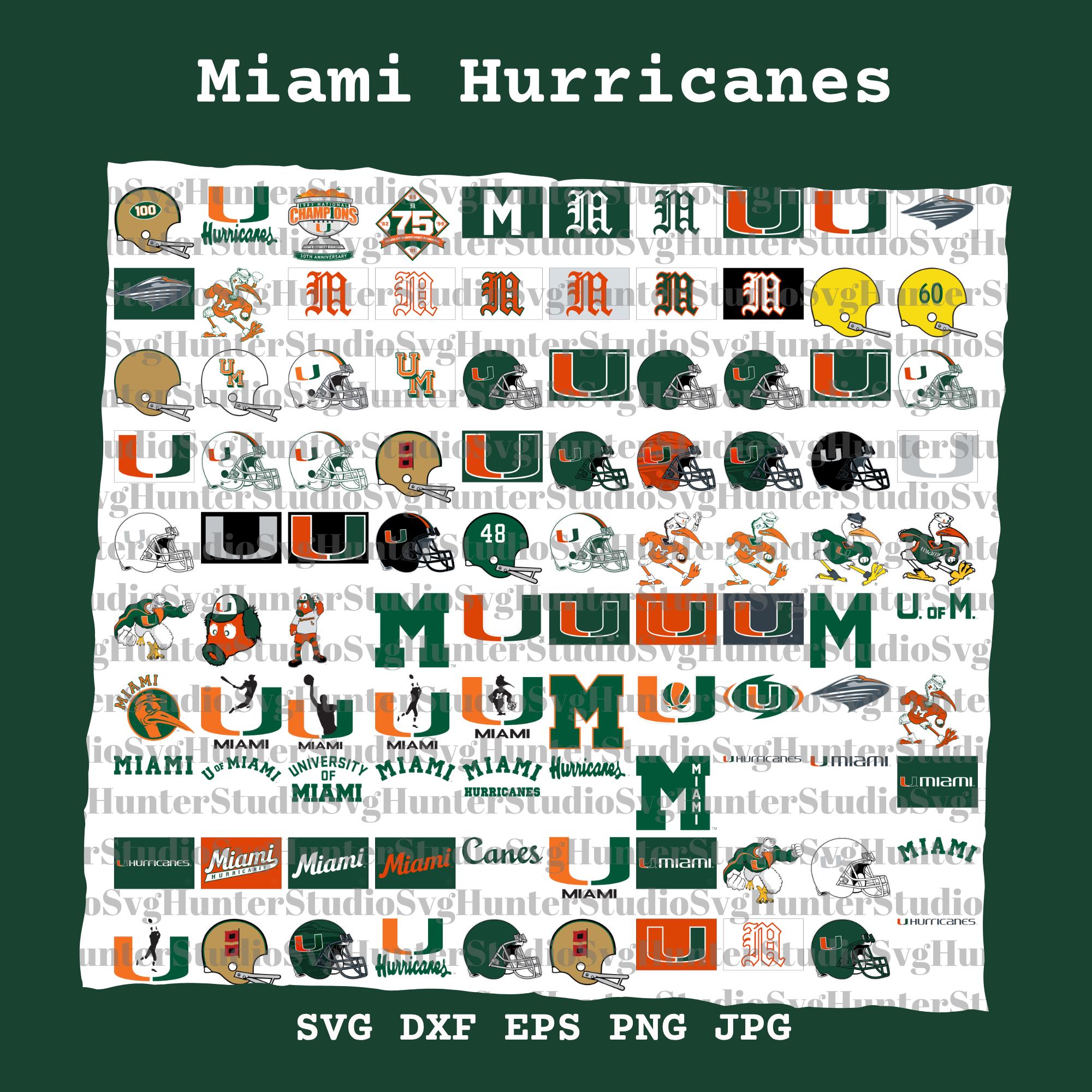 Hurricanes SVG Bundle, Miami Football, SVG Bundle, Cricut, Printable, University, College, Basketball, Svg Png Pdf, Download