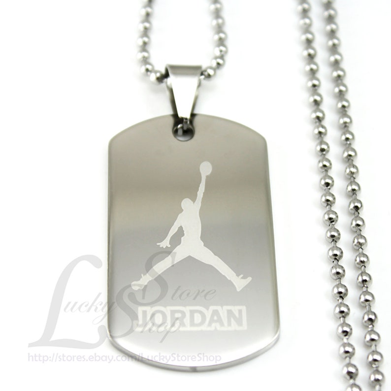 Jordan Jumpman Logo Dog Tag Cool Stainless Steel Pendant with Etsy