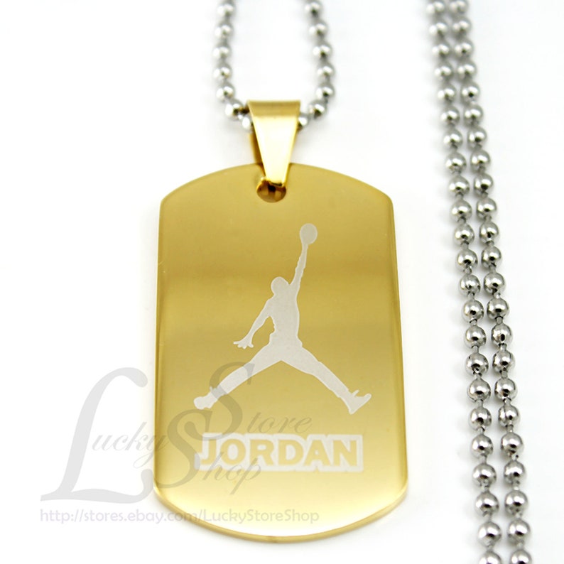 Jordan Jumpman Logo Dog Tag Cool Stainless Steel Pendant with Etsy