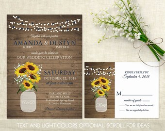 Items Similar To Printable Wedding Invitation Set Winter Wedding