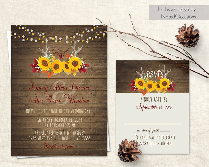 Rustic Fall Wedding Invitations