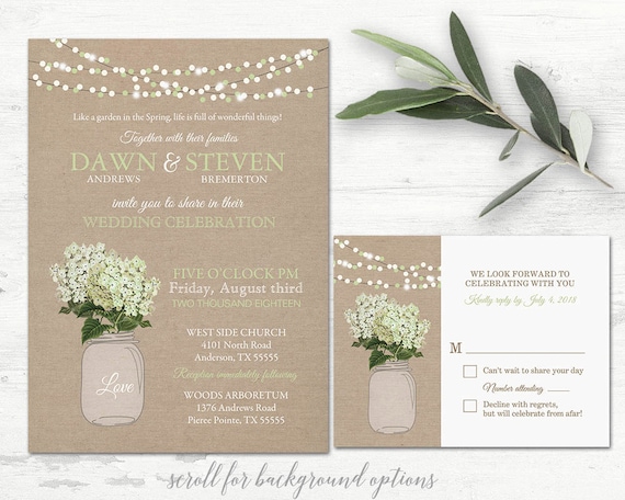 mason jar wedding invitation