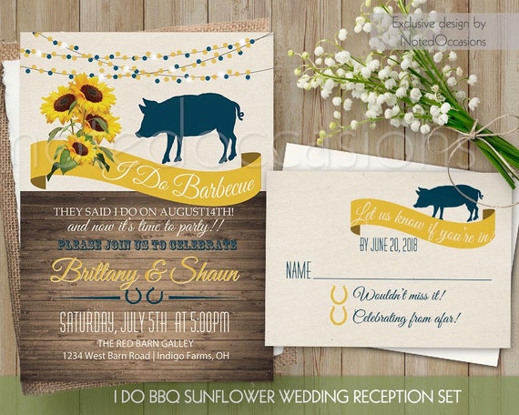 I Do Bbq Wedding Reception Invitation Printable I Do Bbq Etsy