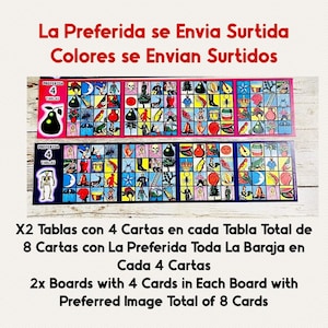 2x Lotería Boards= 8 Cards with Preferred Image Assorted Preferida Shipped Out  Cartas De Loteria Con Preferida Preferida se Envia Surtida