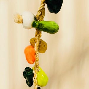 Decorative Hanging Vegetables on Rope Kitchen Deco Tomato Garlic Onion Pepper Decoracion de Verduras Mexicanas de Ceramica
