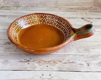Sarten de Barro Mexicano Mexican Terracotta Frying Pan 8 inches