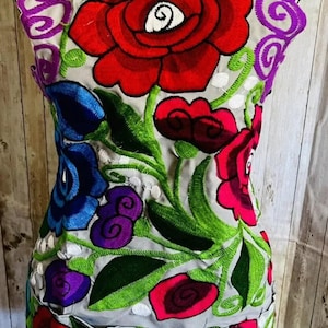 Mexican Embroidered Handmade Flower  Kitchen Apron Mandil Delantales Mexicano Bordado de Flores