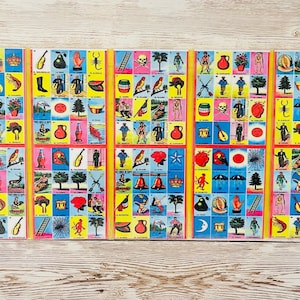 10 MEXICAN LOTERIA Cards with Doubles in the Center 10 Cartas de Loteria Mexicana con Dobles Cartas Traen Proteccion 2 1/2 x 2 inches