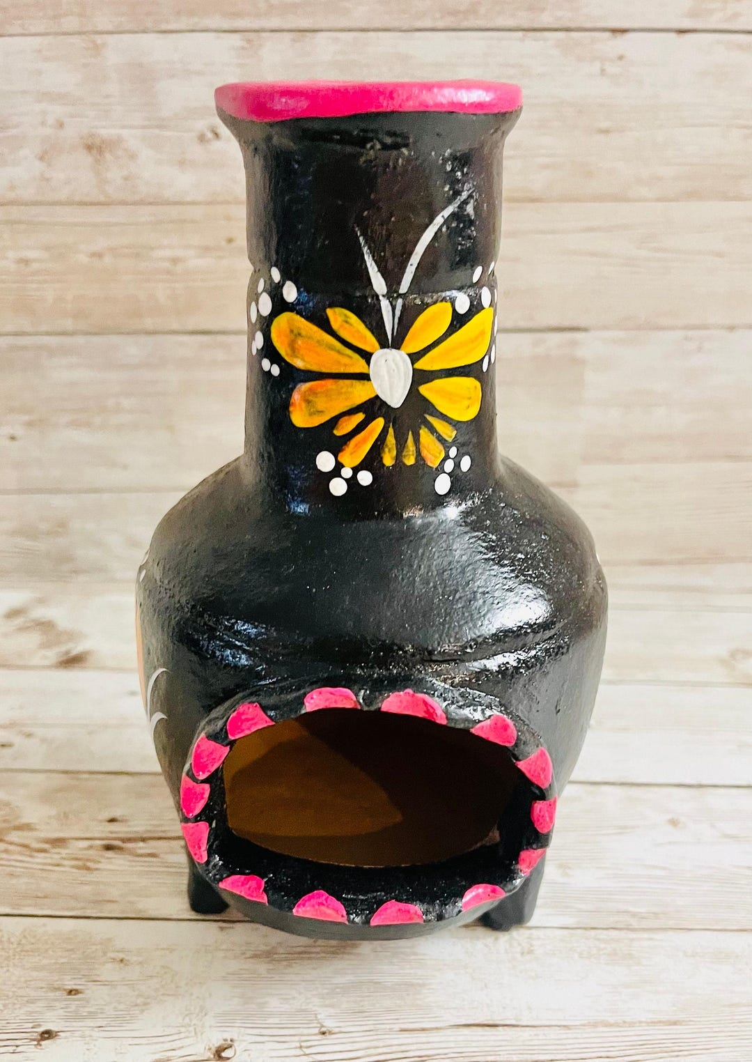 Chimenea De Barro Artesanal Mexicano Small Terra Cota Mexican