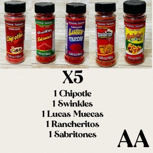 Lucas Muecas Swinkles Chipotle Sabritones and Rancheritos Seasoning Chilli Powder Polvo Chilito Lucas Muecas Swinkles Sabritones Chipotle