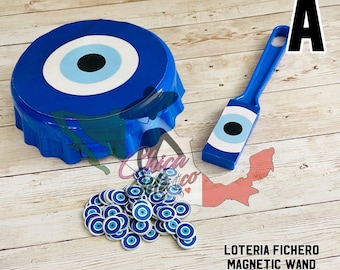 Fichero Corcholata de Loteria de Mal de Ojo con Pala Magnetica y 50 Fichas