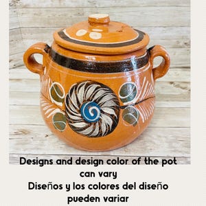 1 Liter Terra Cota Clay Pot for Beans Soups Olla Tonala de Barro para Caldos Frijoles Sopas 1 Litro