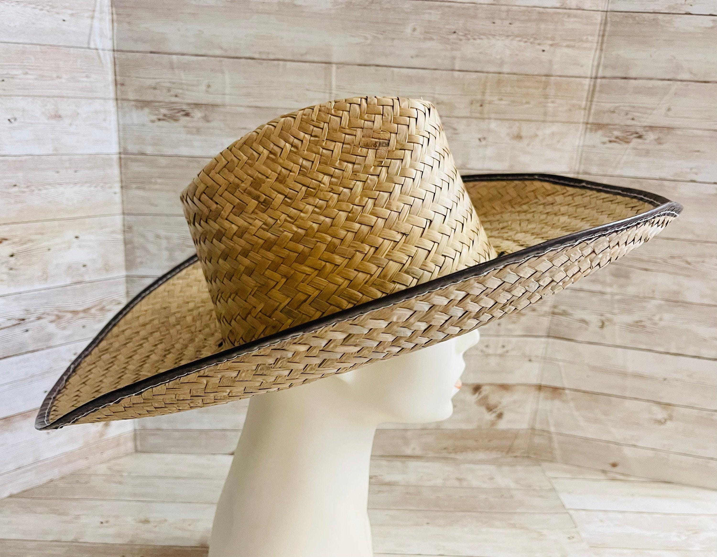 Authentic Handmade Mexican Palm Leaf Straw Cowboy Hat - UNISEX - Like New Cowhand Mexican Palm Cowboy Hat | Stetson main image 3