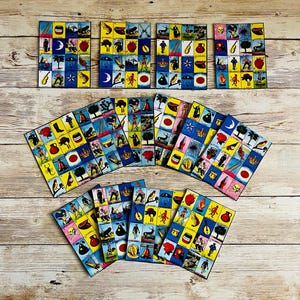 Mini Wood Lotería Cards Size of Cards are 3 1/4 x 2 1/2 inches Cartas de Madera Mini de Lotería Mexicana