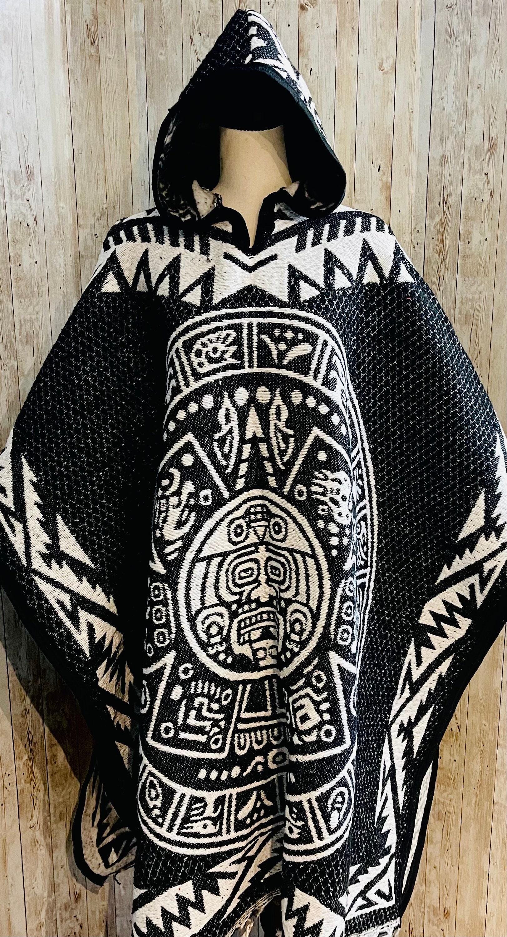 Mexican Poncho Aztec Calendar Poncho Gavan Calendario Azteca Con