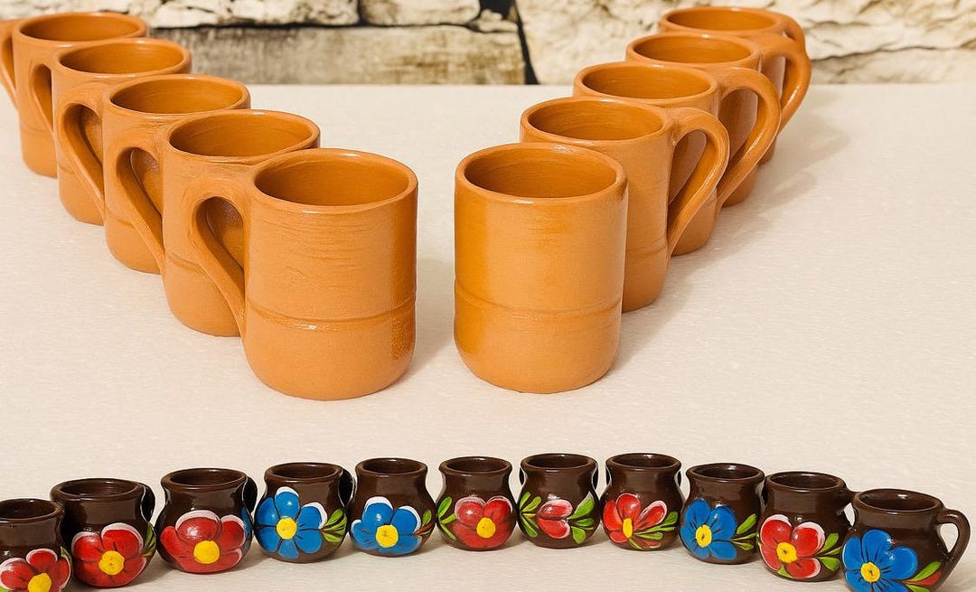 Mini Cantaritos for Tequila Shots or Hot Tea Mini Tequileros