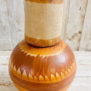Mexican Clay WaterJug & Cup Botellón Garrafón de Barro Mexicano 9 In.